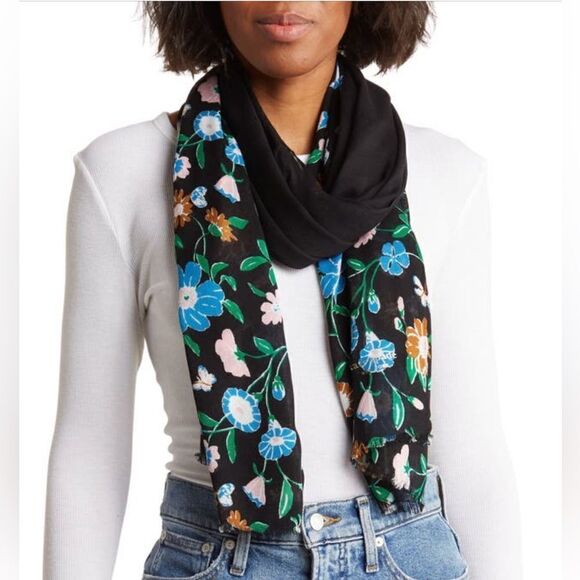 NWT Kate Spade floral garden oblong scarf - Picture 1 of 6